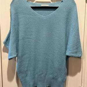 Staccato Light Blue V-Neck Short Sleeve Knit Sweater